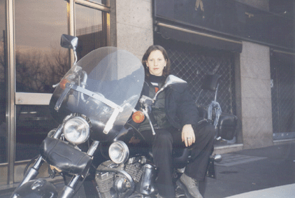 Svetlana on my husband's Honda Shadow