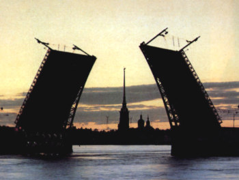 St. Petersburg: bridge on the river Neva